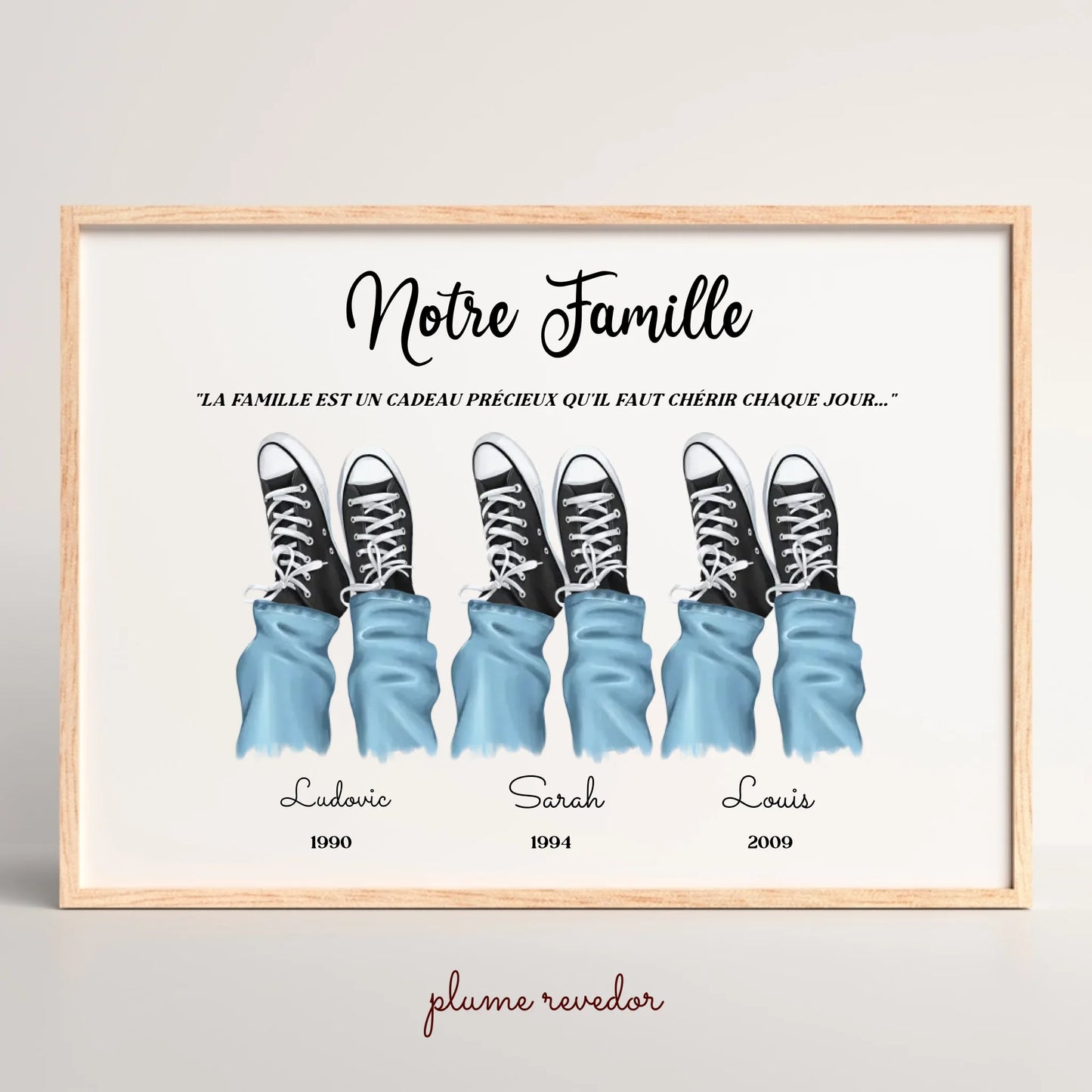 Affiche personnalisée - Portrait de Famille avec chaussures