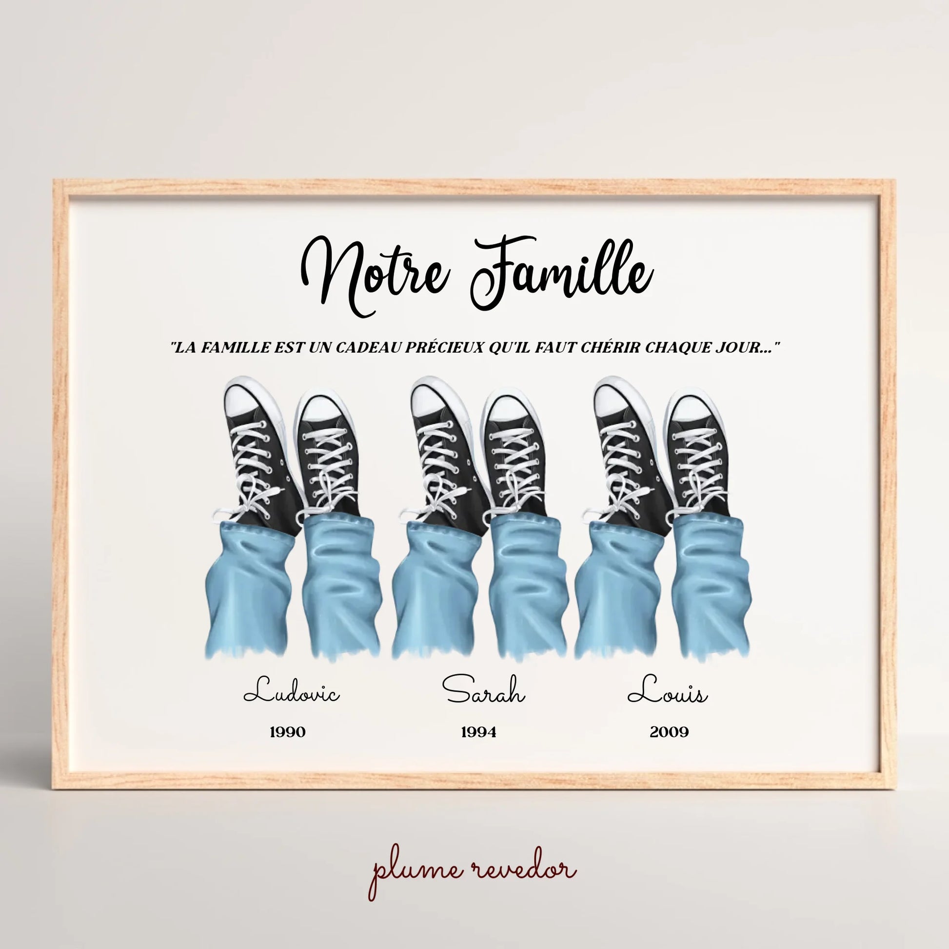 Affiche personnalisée - Portrait de Famille avec chaussures