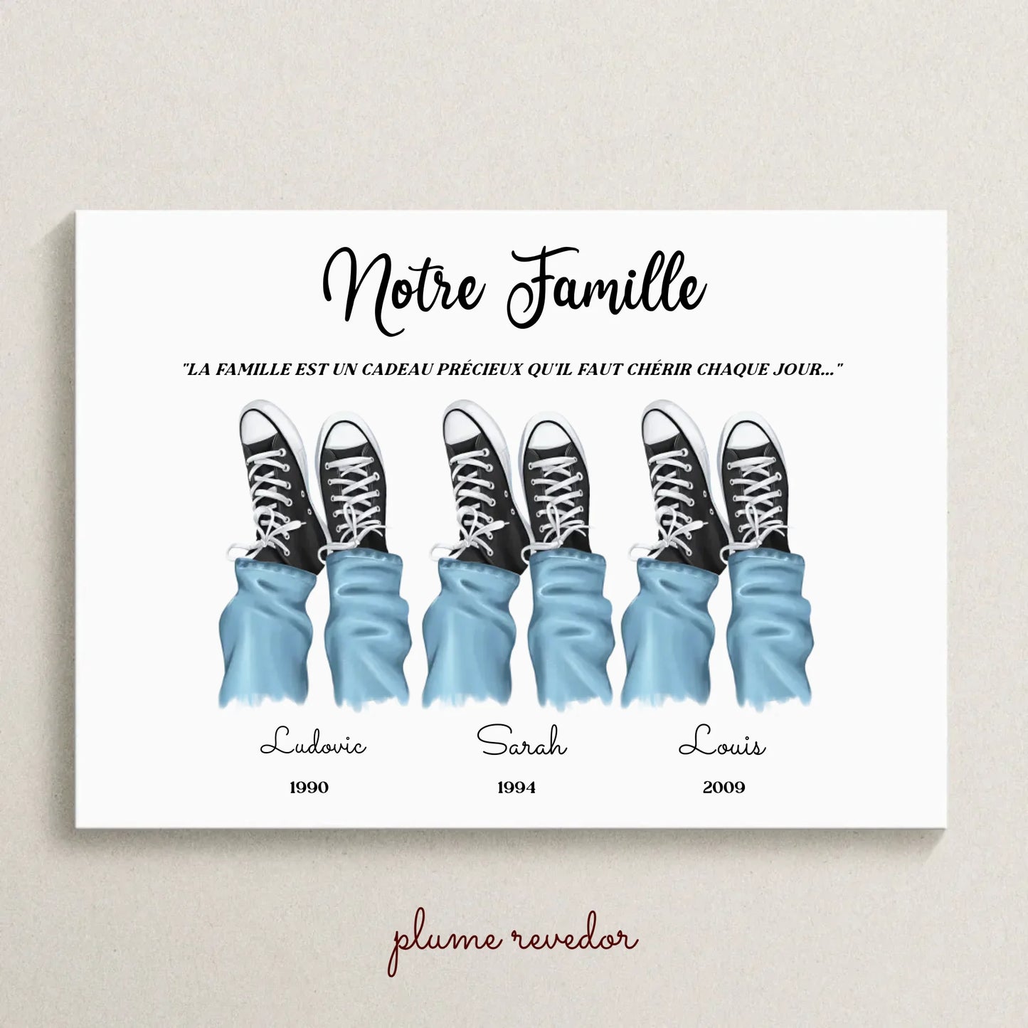 Affiche personnalisée - Portrait de Famille avec chaussures