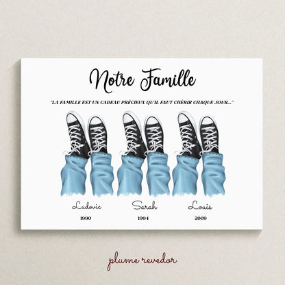 Affiche personnalisée - Portrait de Famille avec chaussures