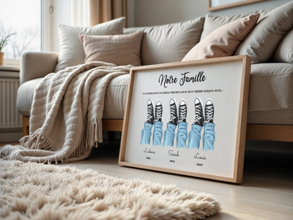 Affiche personnalisée - Portrait de Famille avec chaussures
