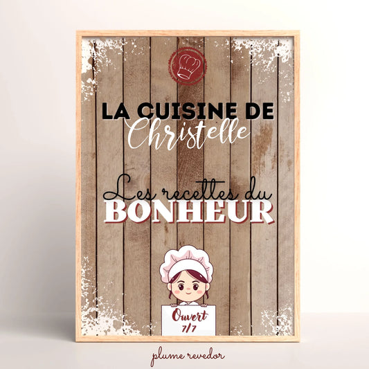 Affiche personnalisée - La cuisine de [prénom]