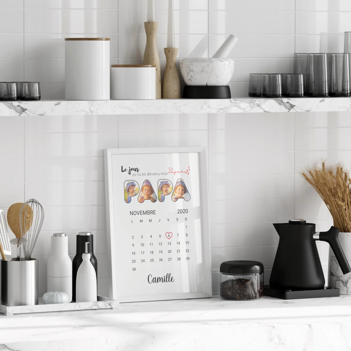 Affiche personnalisée Lettres Papa Photos Calendrier