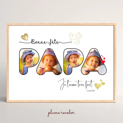 Affiche fête des pères personnalisée papa
