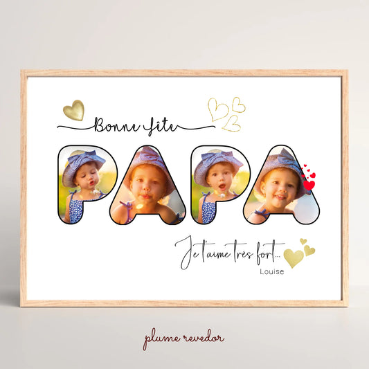 Affiche fête des pères personnalisée papa