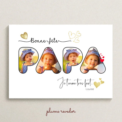 Affiche fête des pères personnalisée papa