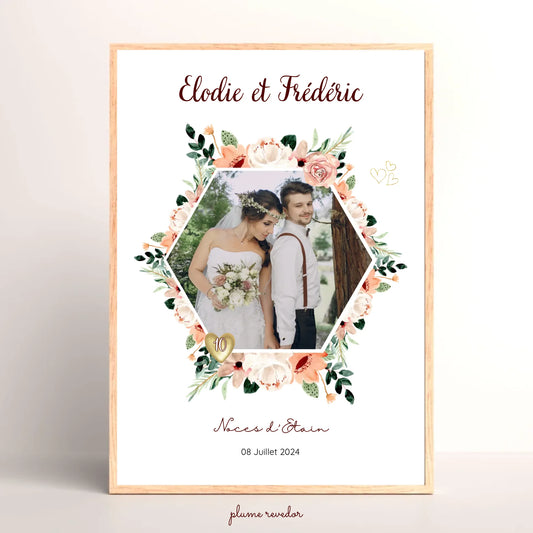 Affiche Personnalisée Noces d'Étain - Cadeau anniversaire de Mariage 10 ans