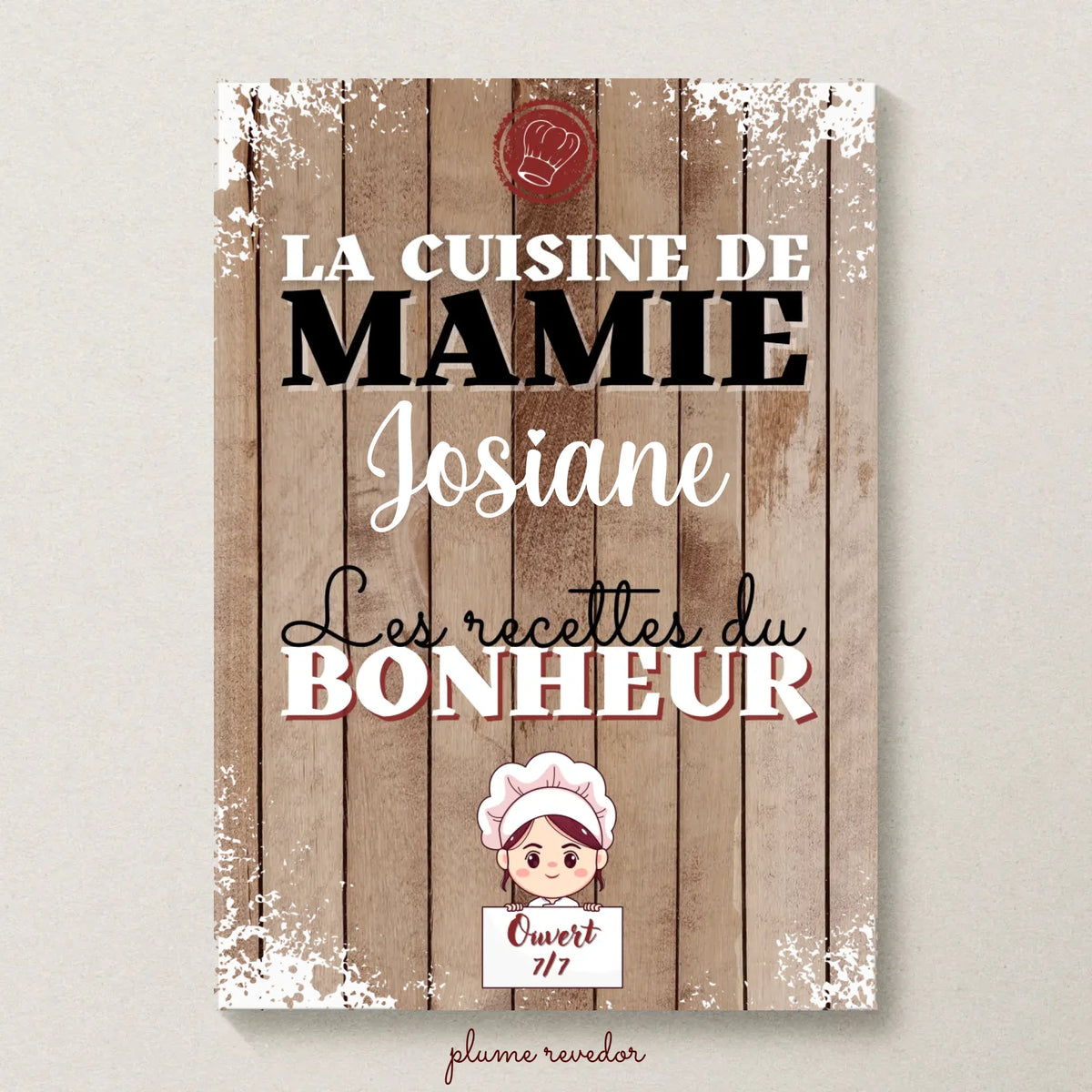 Affiche Mamie personnalisée - La cuisine de Mamie avec prénom