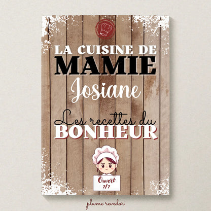 Affiche Mamie personnalisée - La cuisine de Mamie avec prénom