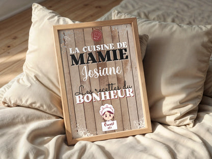 Affiche Mamie personnalisée - La cuisine de Mamie avec prénom