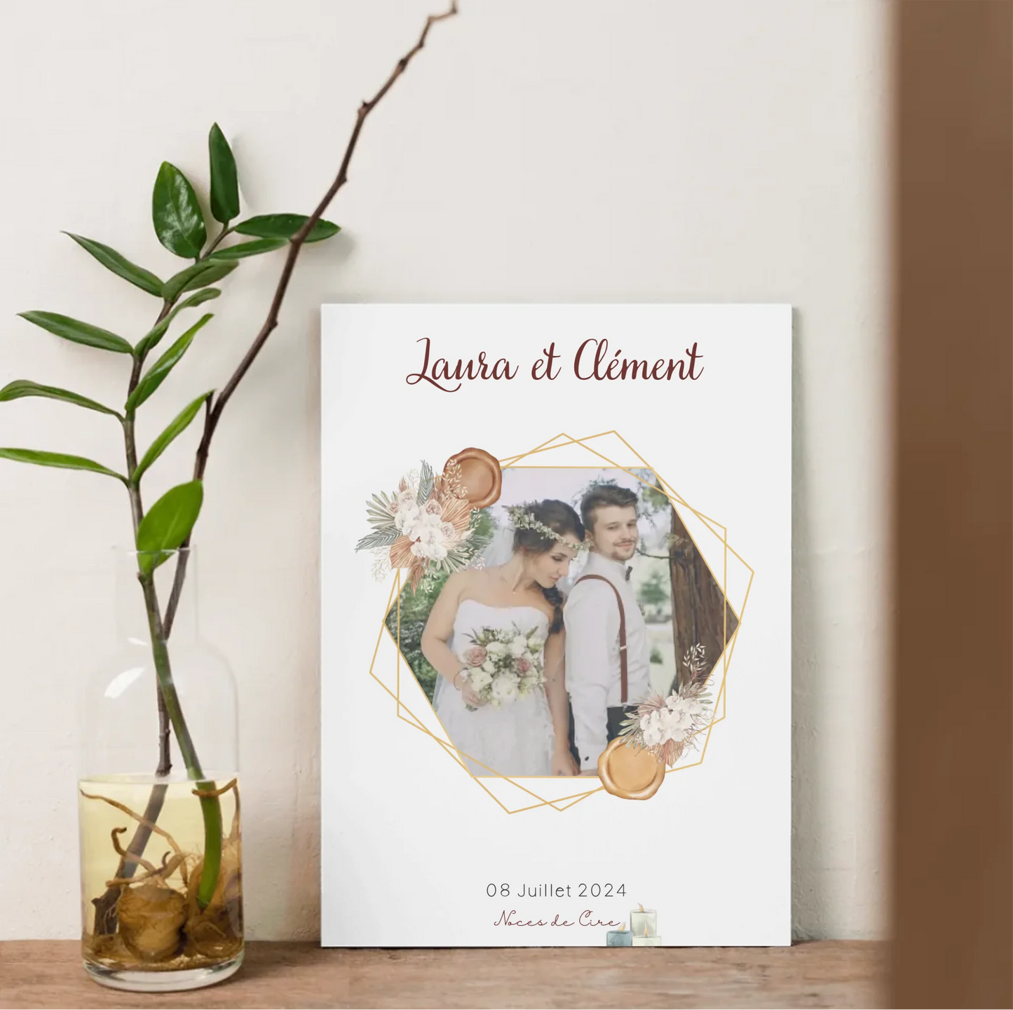 Affiche Personnalisée - Noces de Cire - Cadeau anniversaire de Mariage