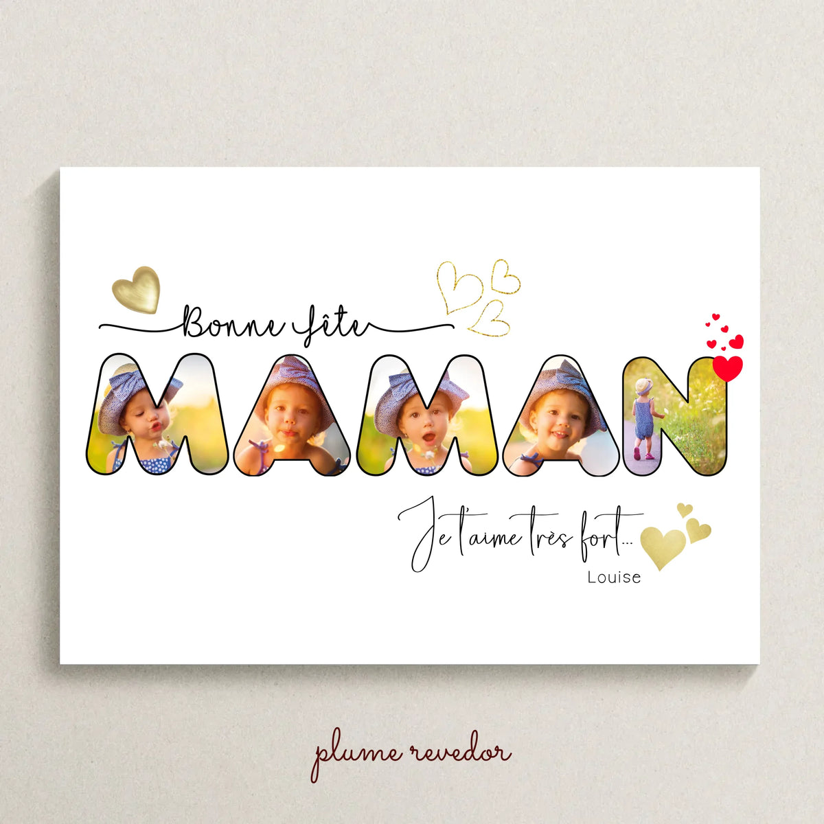 Affiche personnalisée - Maman - Bonne fête Maman - Cadeau Fête des mères