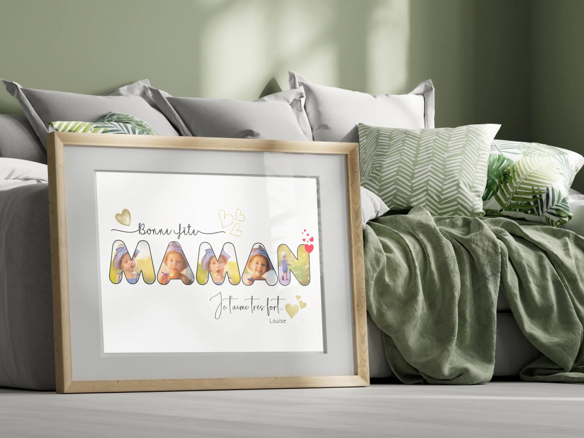 Affiche personnalisée - Maman - Bonne fête Maman - Cadeau Fête des mères