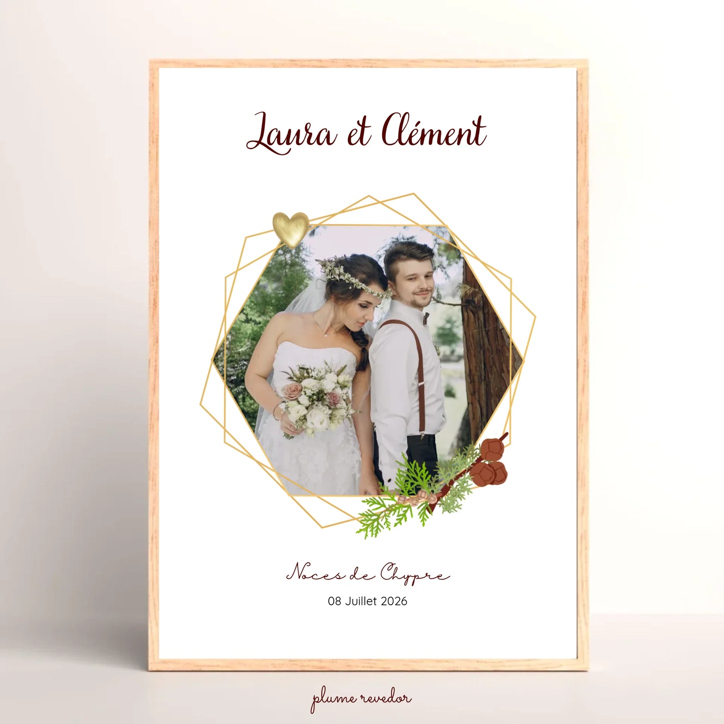 Affiche Personnalisée - Noces de Chypre - Cadeau anniversaire de Mariage