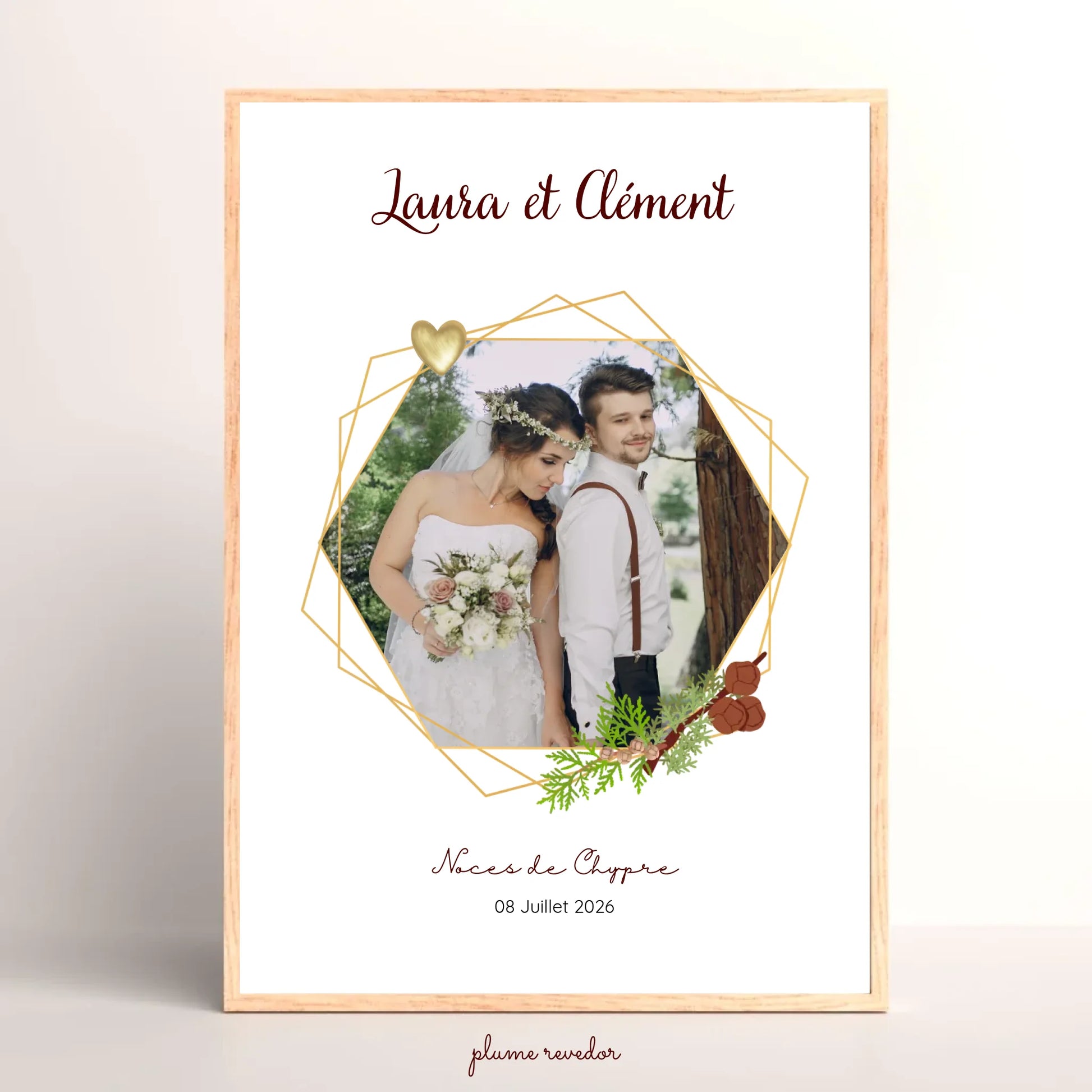 Affiche Personnalisée - Noces de Chypre - Cadeau anniversaire de Mariage