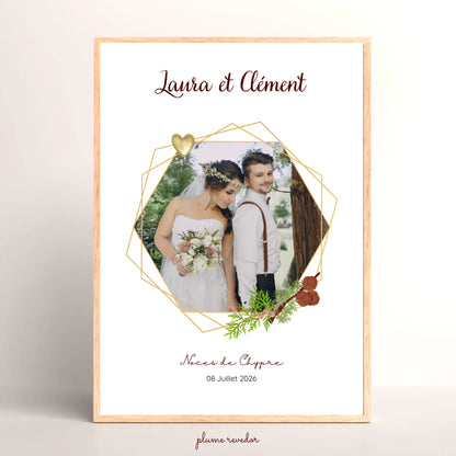 Affiche Personnalisée - Noces de Chypre - Cadeau anniversaire de Mariage