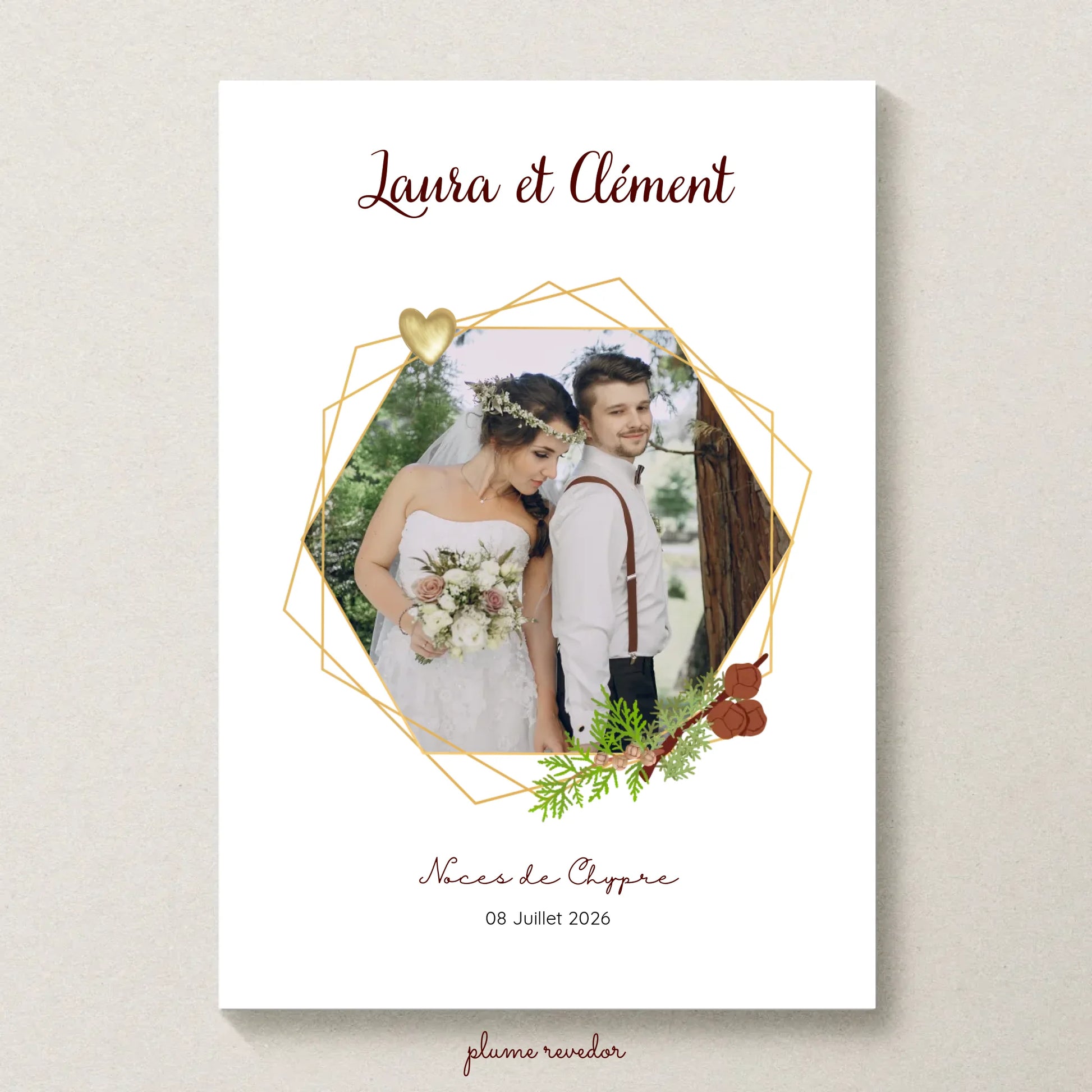 Affiche Personnalisée - Noces de Chypre - Cadeau anniversaire de Mariage