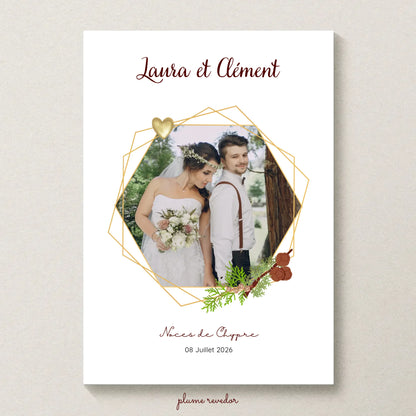 Affiche Personnalisée - Noces de Chypre - Cadeau anniversaire de Mariage