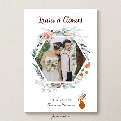 Affiche Personnalisée Noces de Faïence - Cadeau anniversaire de Mariage 