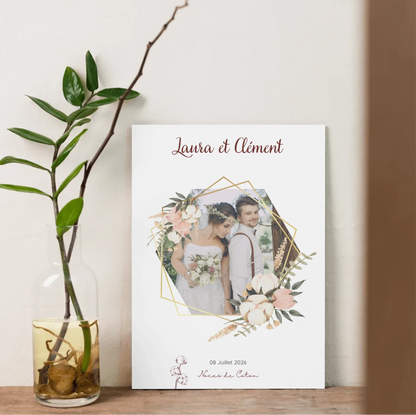 Cadeau Noces de Coton Personnalisé - Affiche 1 An de Mariage