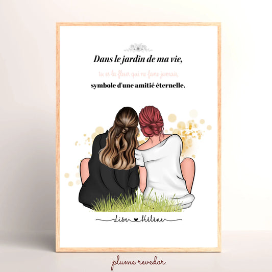 Affiche personnalisée Meilleure Amie - Cadeau personnalisé Meilleure Amie