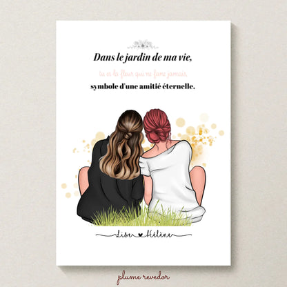 Affiche personnalisée Meilleure Amie - Cadeau personnalisé Meilleure Amie