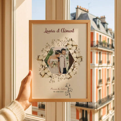 Affiche Personnalisée Noces de Coton - 1er Anniversaire de mariage