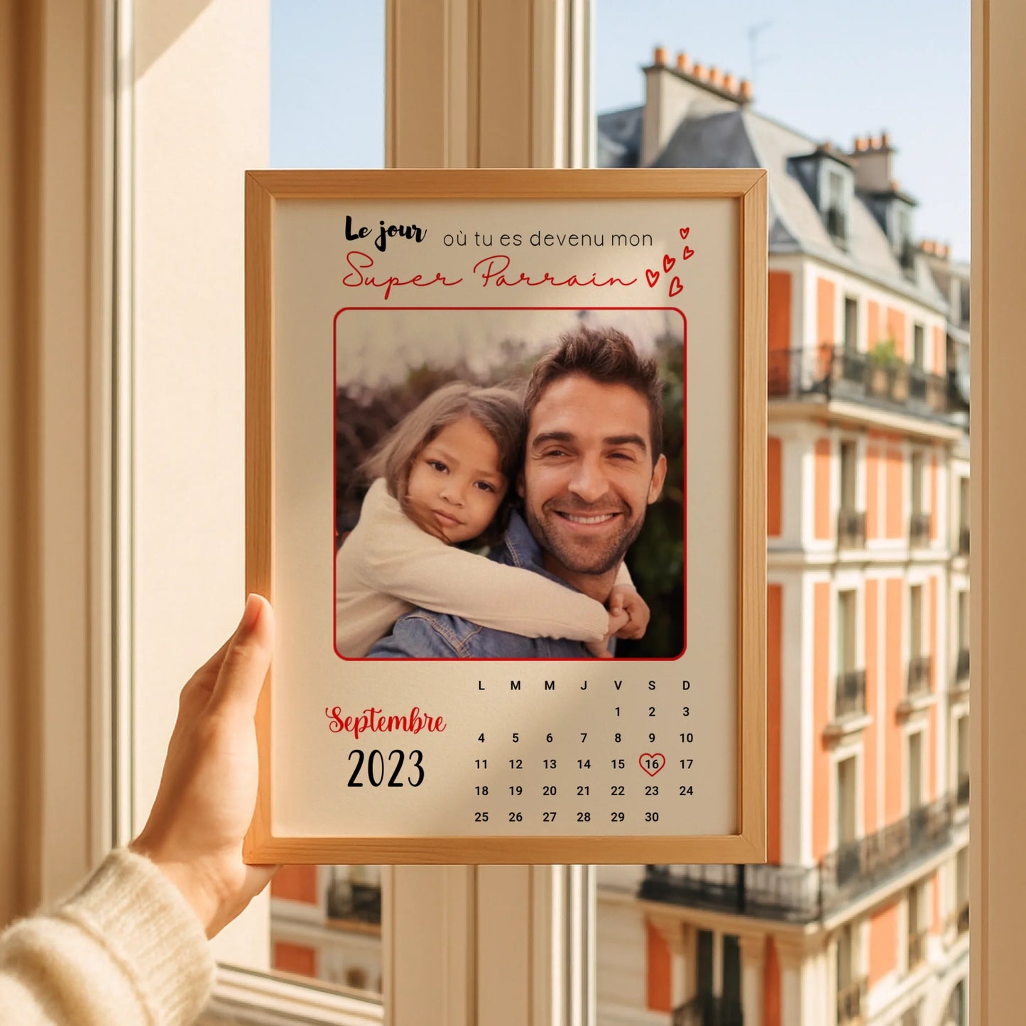 Affiche personnalisée - Parrain Calendrier avec photo - Cadeau personnalisé parrain 