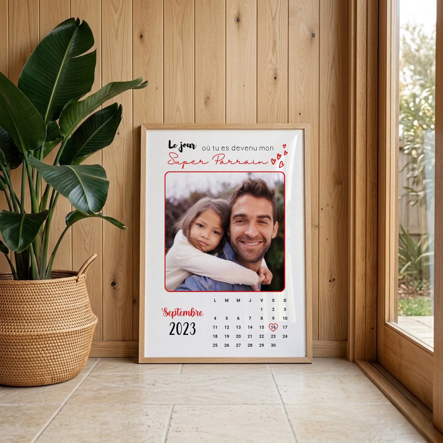 Affiche personnalisée - Parrain Calendrier avec photo - Cadeau personnalisé parrain 