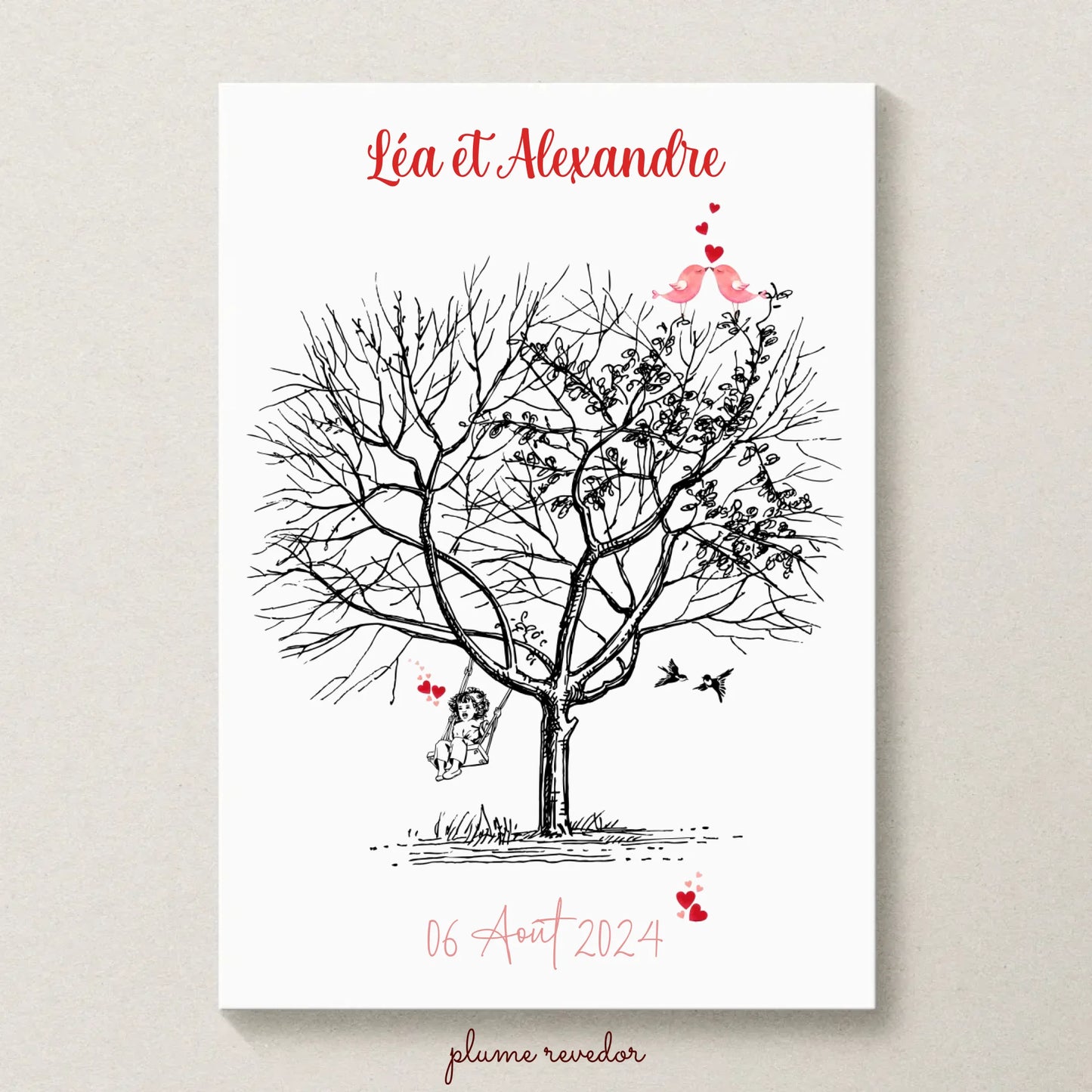 Affiche personnalisée - Mariage Arbre à empreintes