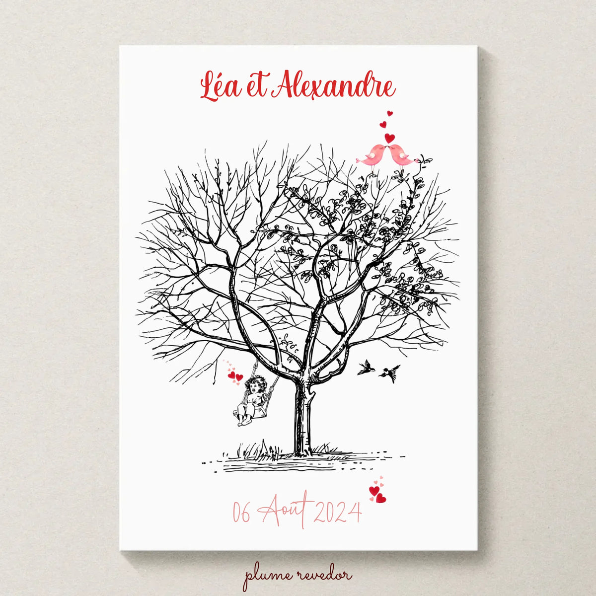 Affiche personnalisée - Mariage Arbre à empreintes