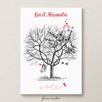 Affiche personnalisée - Mariage Arbre à empreintes