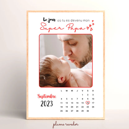 Affiche personnalisée Papa Calendrier avec Photo