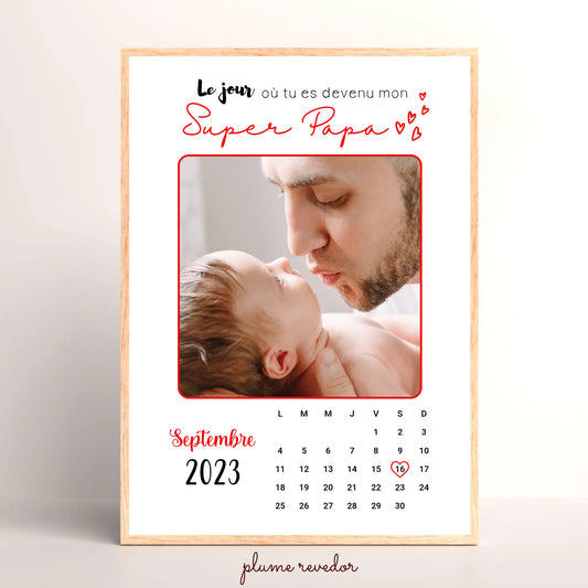 Affiche personnalisée Papa Calendrier avec Photo