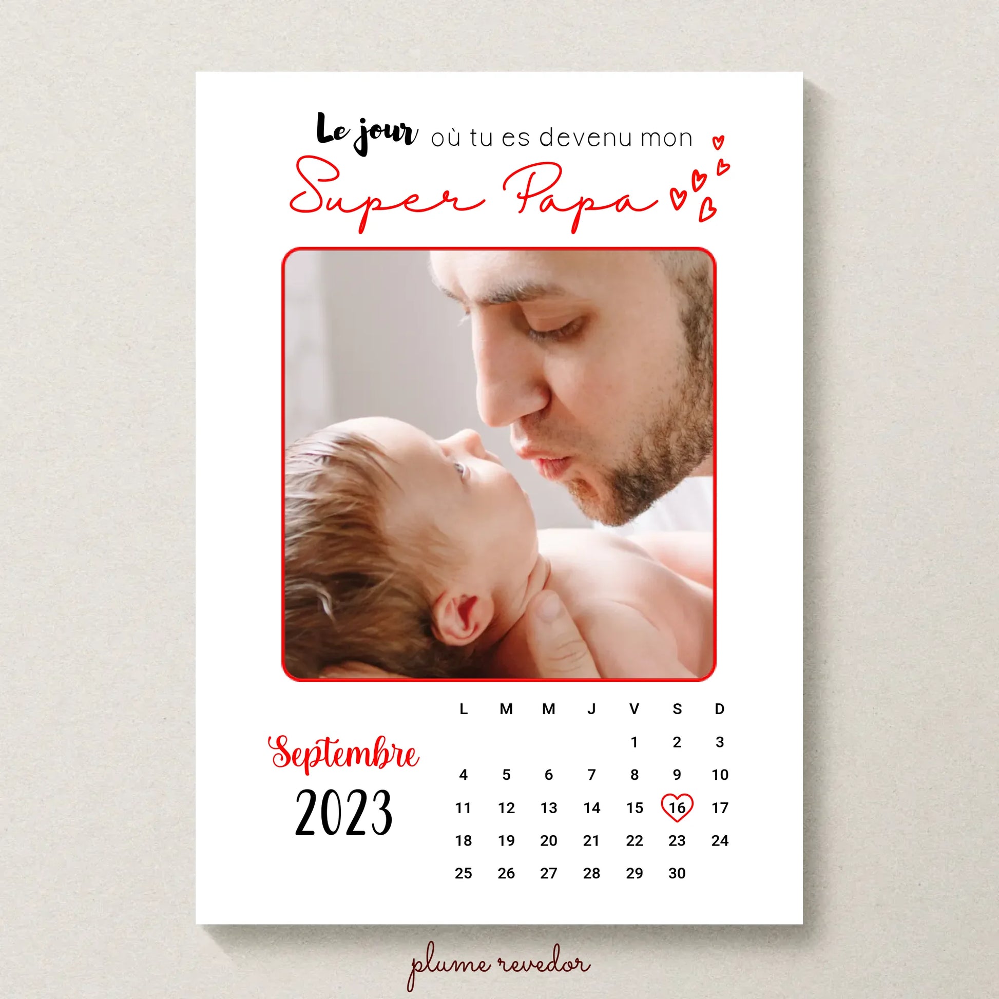 Affiche personnalisée Papa Calendrier avec Photo
