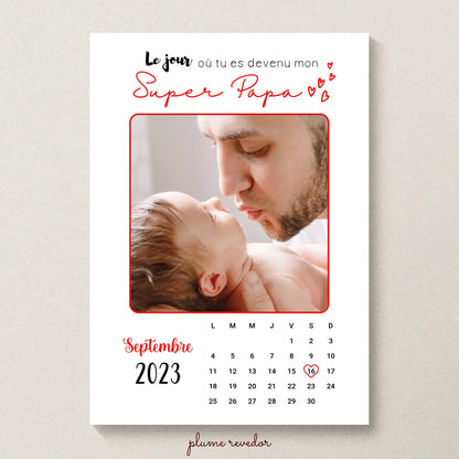 Affiche personnalisée Papa Calendrier avec Photo