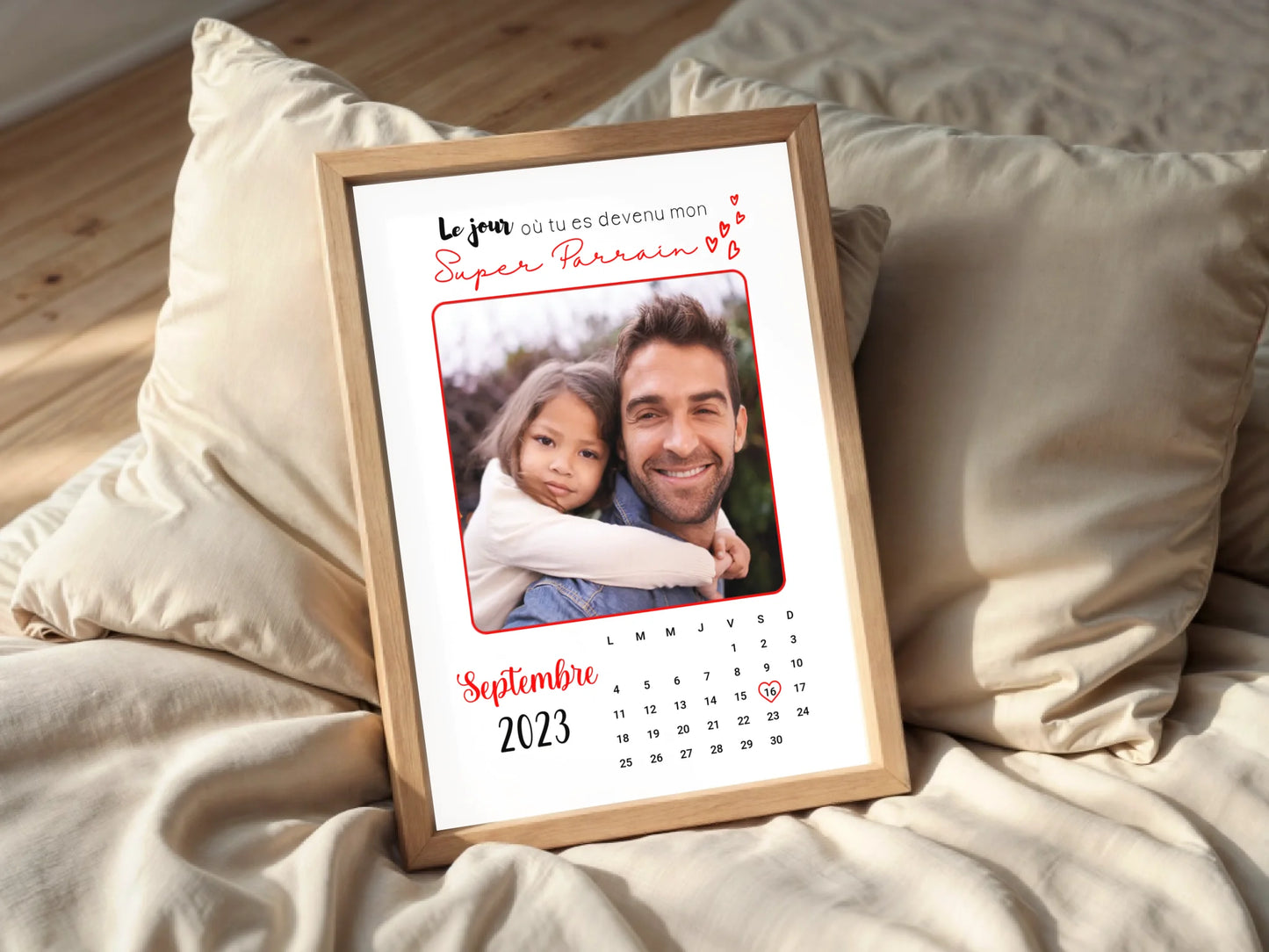 Affiche personnalisée - Parrain Calendrier avec photo - Cadeau personnalisé parrain 