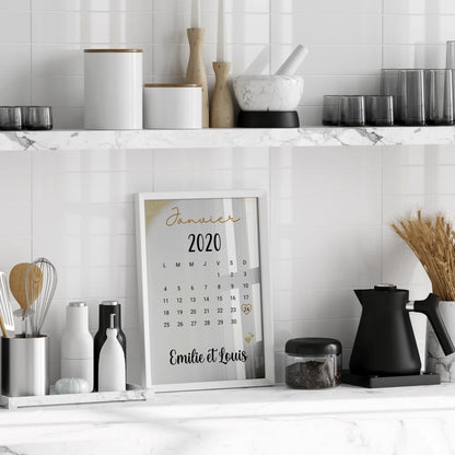 Affiche couple Personnalisée - Calendrier date de rencontre