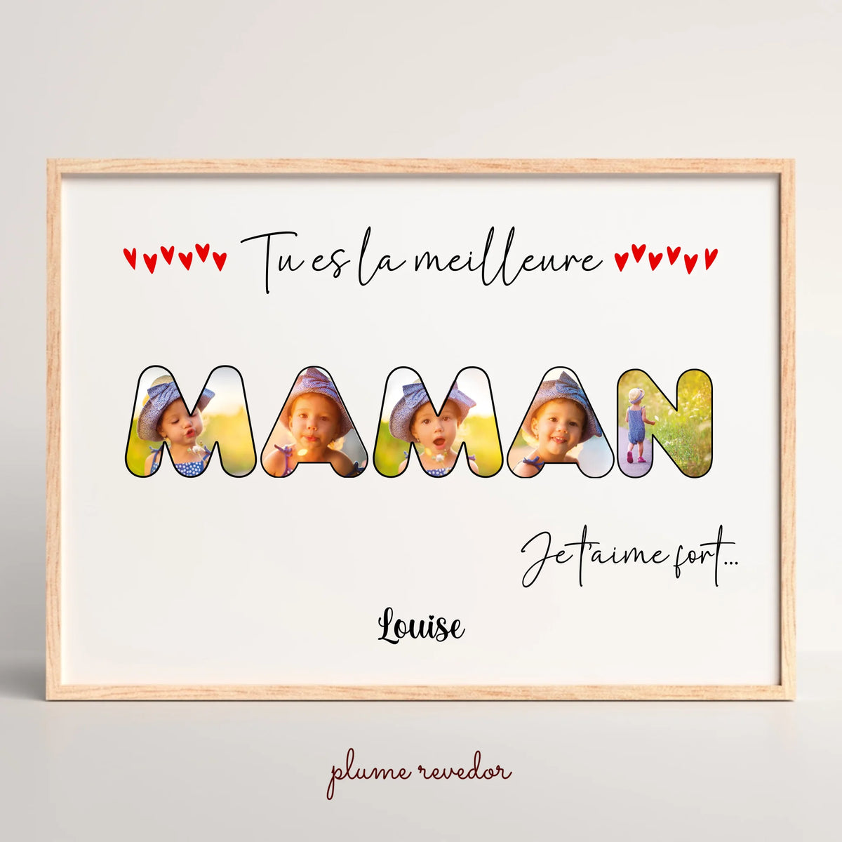 Affiche personnalisée - Mot Maman avec photos - Cadeau maman - Cadeau fête des mères