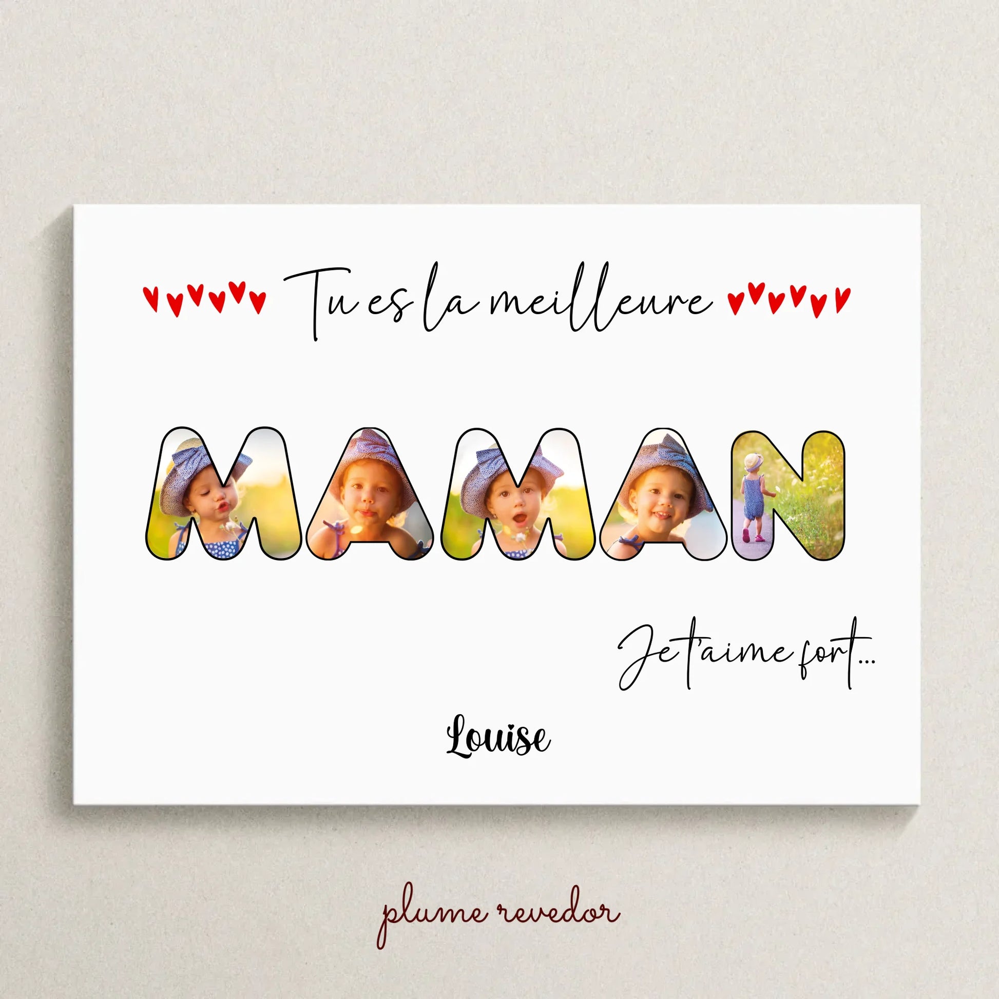 Affiche personnalisée - Mot Maman avec photos - Cadeau maman - Cadeau fête des mères