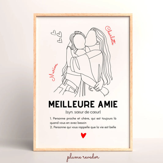 Affiche Meilleure Amie personnalisée - Définition