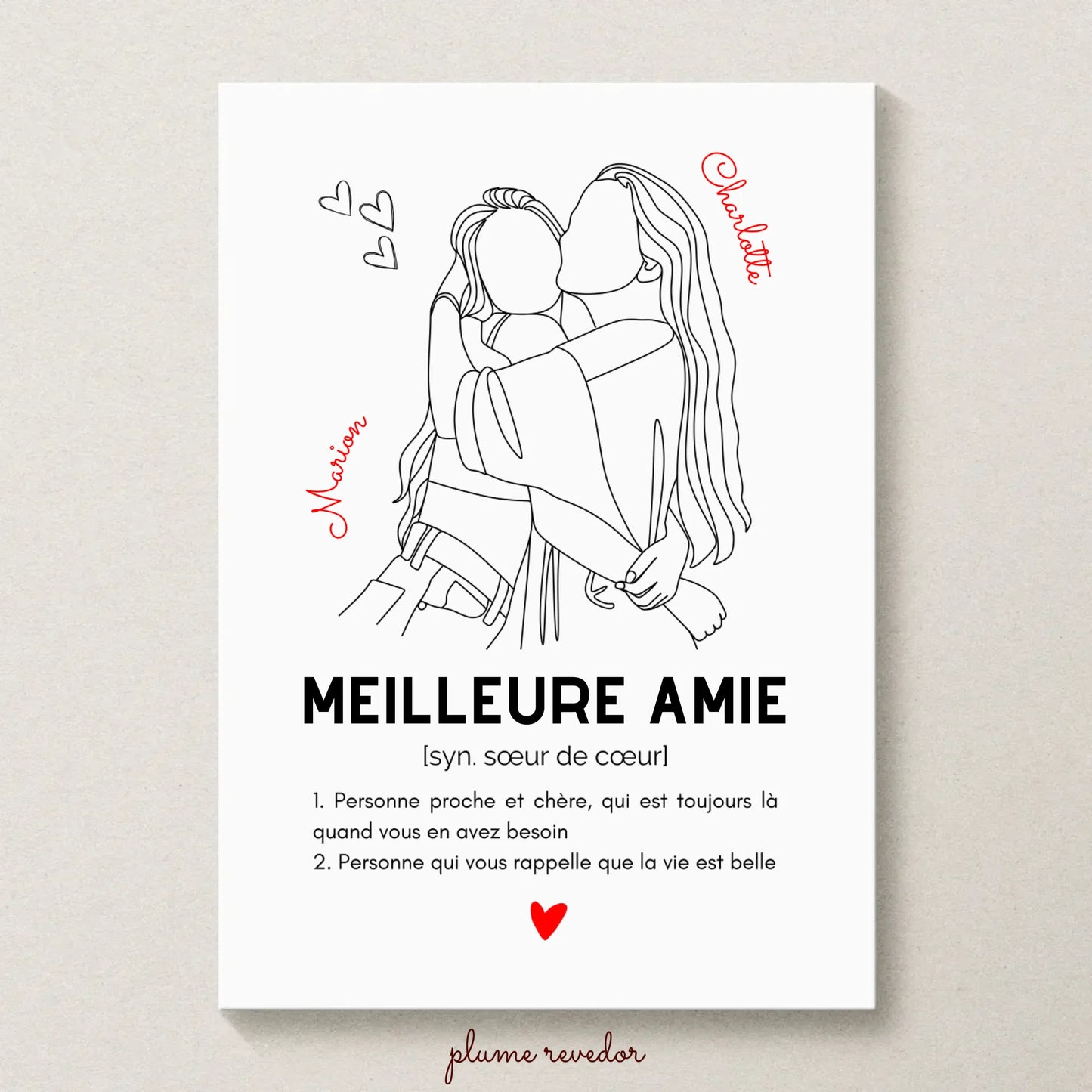 Affiche Meilleure Amie personnalisée - Définition