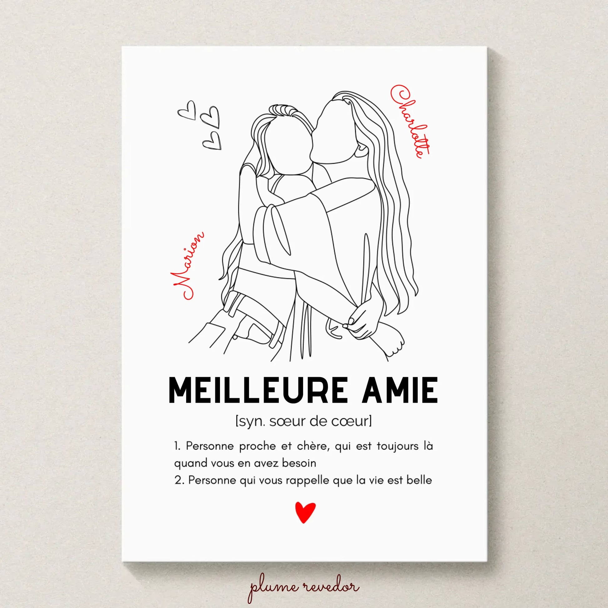 Affiche Meilleure Amie personnalisée - Définition