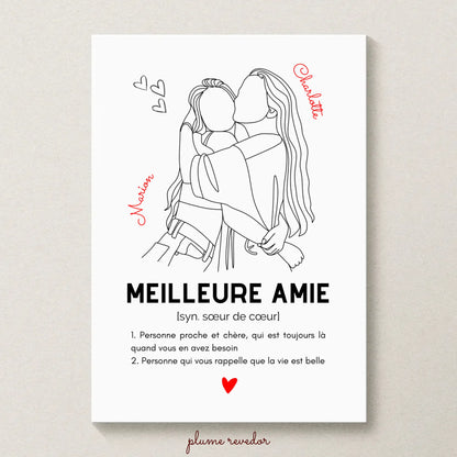 Affiche Meilleure Amie personnalisée - Définition
