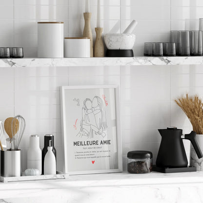 Affiche Meilleure Amie personnalisée - Définition