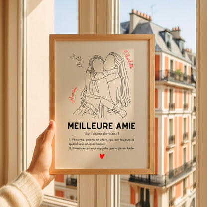 Affiche Meilleure Amie personnalisée - Définition