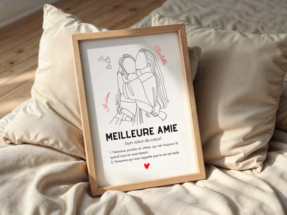 Affiche Meilleure Amie personnalisée - Définition