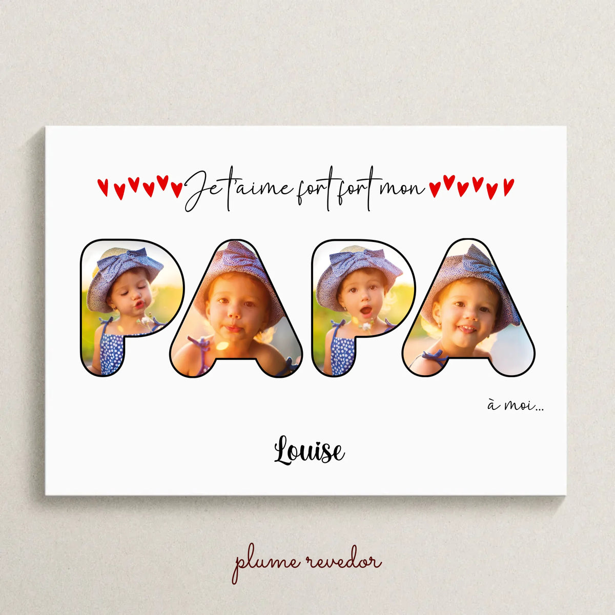 Affiche personnalisée - Mot Papa avec Photos