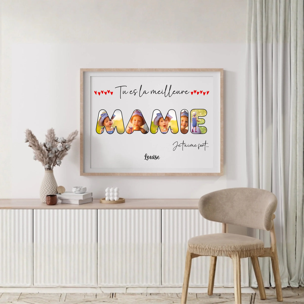 Affiche personnalisée - Mot Mamie avec Photos