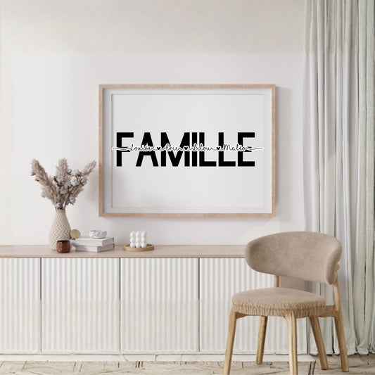 Affiche personnalisée - Famille MOT avec prénoms